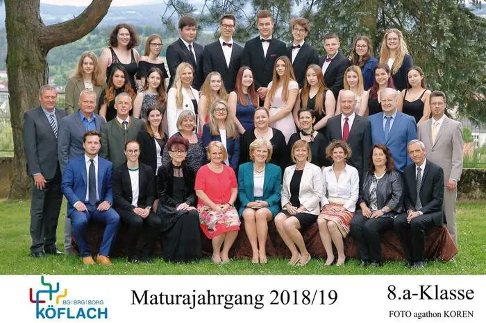BG/BRG Köflach, Klasse 8a: Melissa Birnhuber, Selina Burgstaller, Magdalena Forma, Markus Frohmann, Alexandra Hiebler, Hannah Hofbauer, Selina Kollmann, Paul Koren, Rhoda Korsatko, Amelie Krug, Johanna Lenz, Jasmin Poparic, Johanna Prexl, Georg Primus, Valery Savchenkov, Alina Schlatzer, Sarah Schubert, Lisa Sorger, Jasmin Trattner und Thomas Wundrak