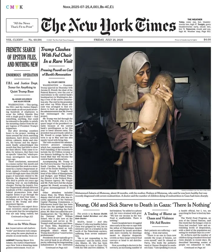 Titelseite der New York Times vom 25. Juli 