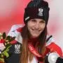 Mirjam Puchner hatte nach dem Super-G allen Grund zum Lachen, sie holte Silber