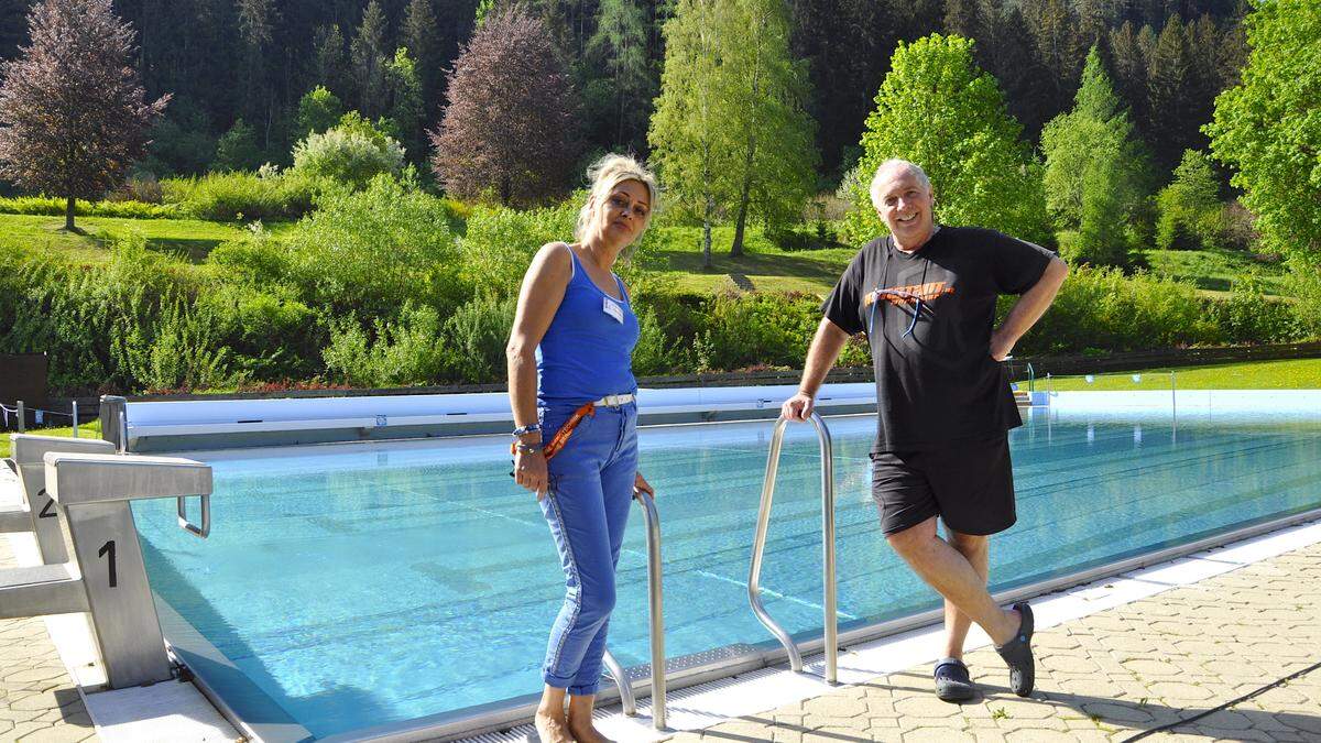 Susanne Kracher und Dieter Wallner vom Erlebnisbad 