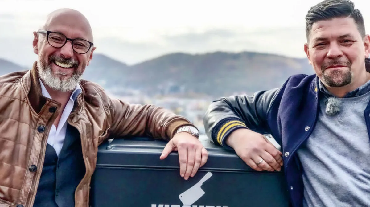 Rolling Pin-Mastermind Jürgen Pichler mit Tim Mälzer 