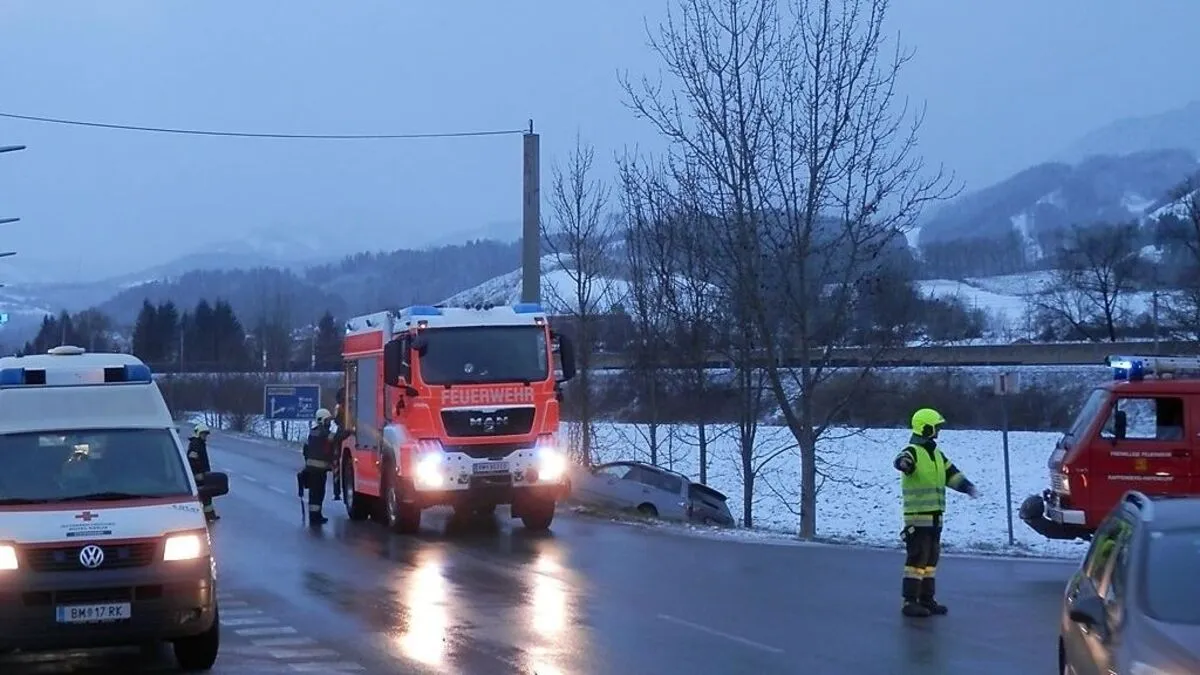 Der Lenker kam von der Fahrbahn ab und landete im Straßengraben