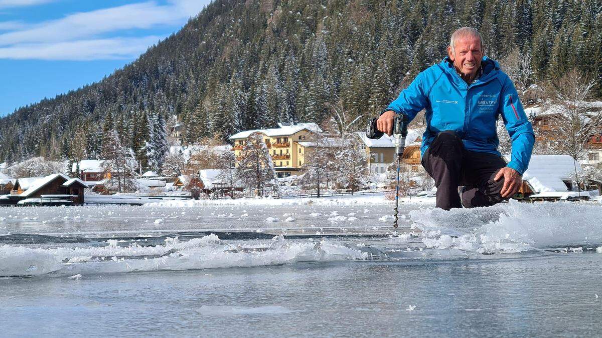 Eismeister-Legende Norbert Jank betreut seit 1987 die Natureisfläche auf dem Weißensee