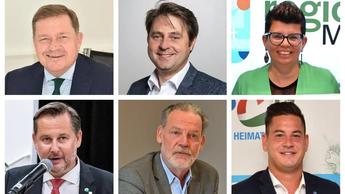 Kämpfen um ein Mandat: Werner Amon und Gerald Holler (ÖVP), Bernadette Kerschler und Andreas Thürschweller (SPÖ) sowie Gerald Deutschmann und Gerhard Hirschmann von der FPÖ (von links oben nach rechts unten)