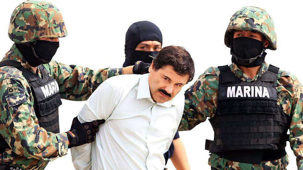 "El Chapo" bei der Festnahme im Februar 2014