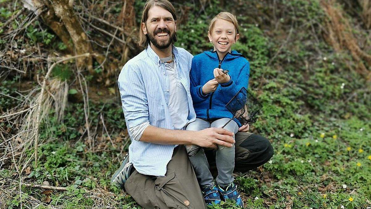 Seit 1. April Landesnaturschutzbeauftragter: Christian Mairhuber mit Sohn Lukas 