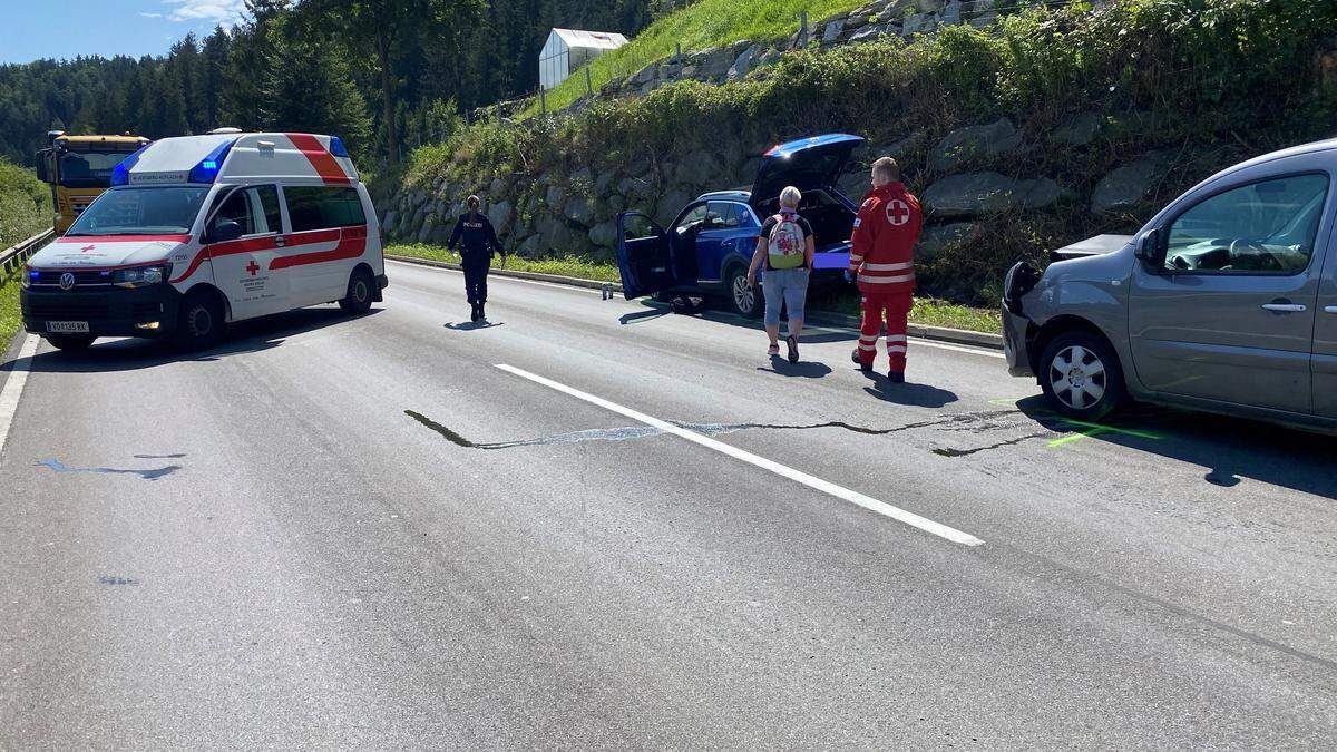 Zwei Kinder kamen mit einem Schock davon, Lenker und Beifahrerin wurden ins Spital gebracht