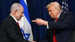 US-Präsident Donald Trump (R) und Israels Premierminister Benjamin Netanyahu 