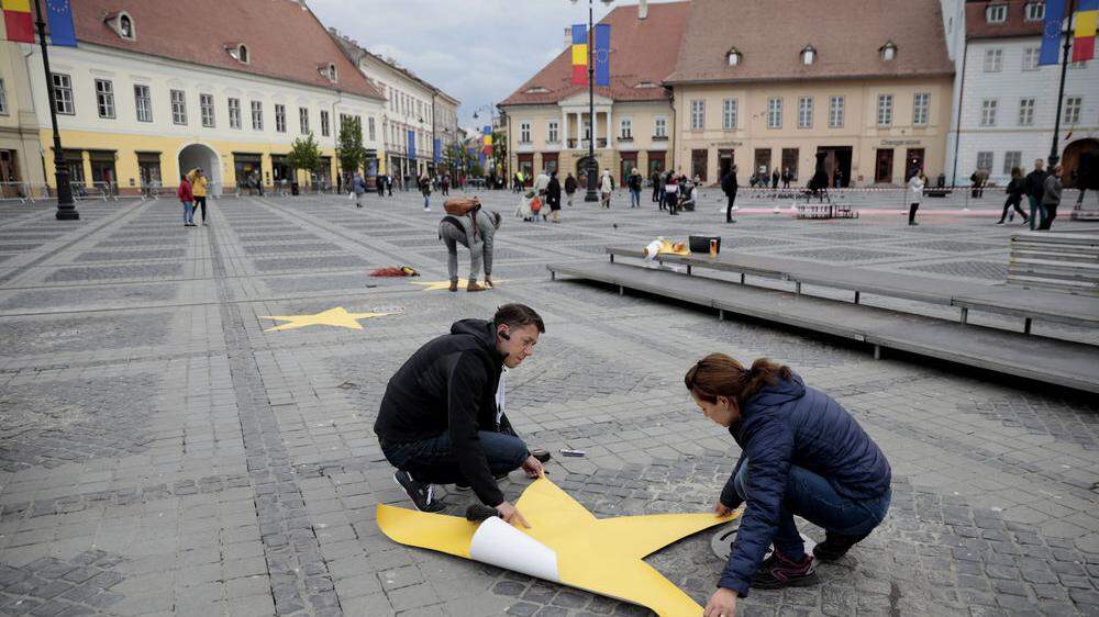 Vorbereitungen in Sibiu auf den EU-Gipfel
