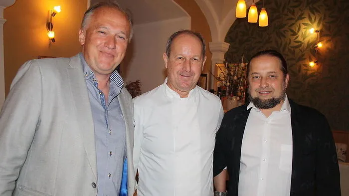 Drei der fünf Kulinarik-Wirte: Florian Klinger (Schloss Kolhof), Georg Riepl (Altes Brauhaus) und Heinrich Esterl (Karawankenblick) (von links)