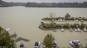 Die Situation am Völkermarkter Stausee am Dienstag