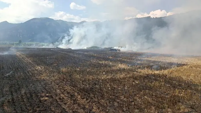 Der Acker war in Brand geraten