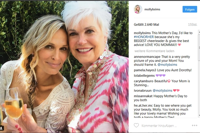 Molly Sims möchte mit ihrer größten Unterstützerin und Beraterin: ihrer Mama.