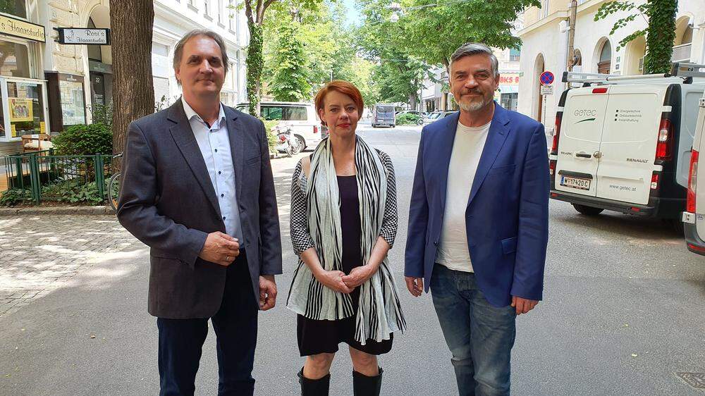 Wollen bei der Stadtplanung mehr auf die Bürger hören: Manuel Lenartitsch (SPÖ), Christine Braunersreuther (KPÖ) und Karl Dreisiebner (Grüne)
