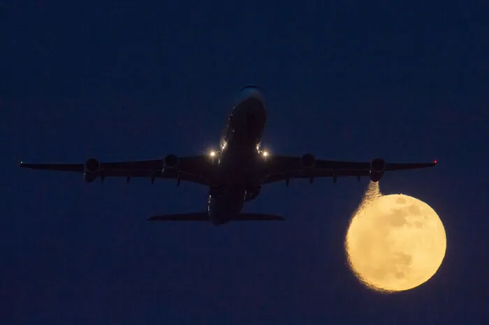 Hier im Steigflug, auch am Frankfurter Flughafen