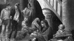 Hier ein Bildnis von 1881, aus Frankreich: Im Mittelalter war die Lepra sehr gefürchtet