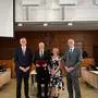 Gruppenbild | Präsident des Oberlandesgerichtes Graz (OLG) Michael Schwanda, Vizepräsident des Landesgerichtes Klagenfurt Wilhelm Waldner, die OLG Vizepräsidentin Elisabeth Dieber sowie Landesgerichtspräsident Bernd Lutschounig gratulierten herzlich 