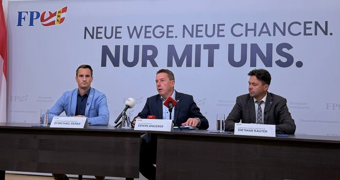 Michael Reiner, FPÖ-Klubobmann Erwin Angerer und Dietmar Rauter