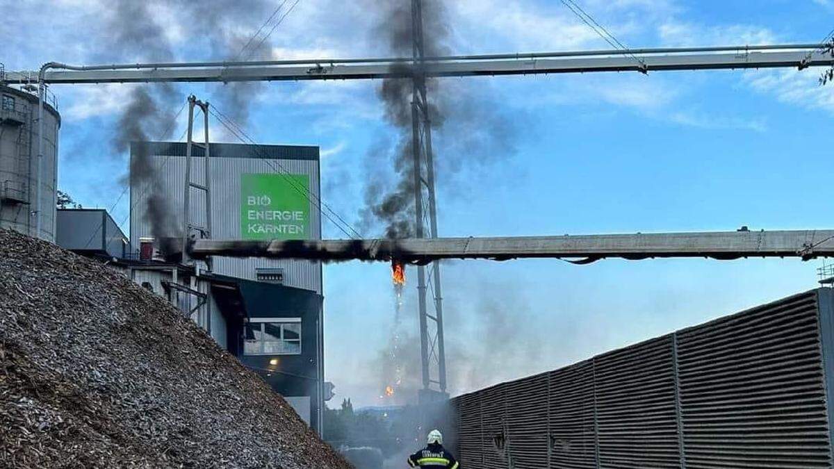 Die Hackschnitzelförderanlage begann in Liebenfels zu brennen