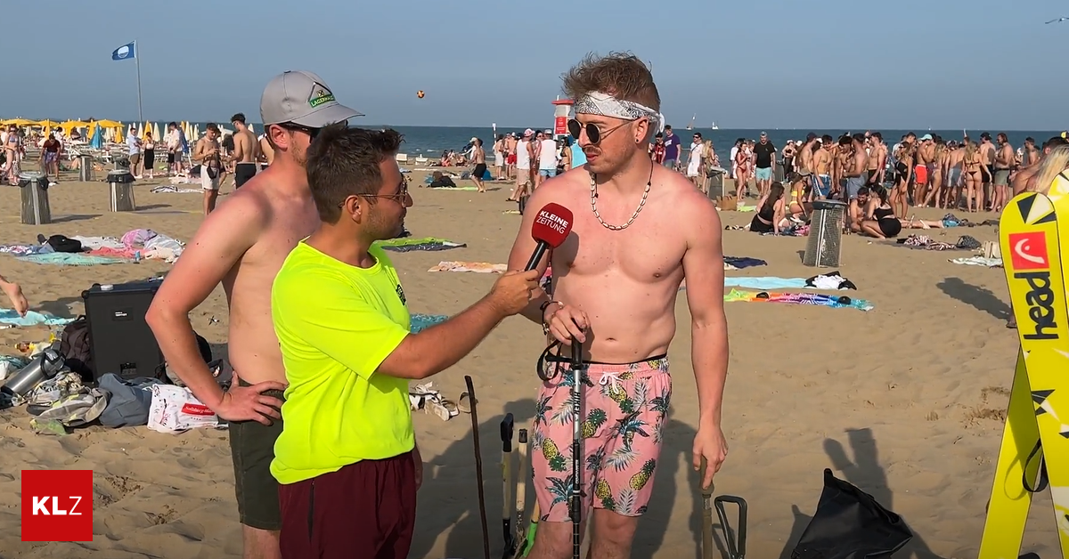 Video-vom-ersten-Strandtag-Manche-zogen-sogar-mit-Skiern-durch-den-Sand