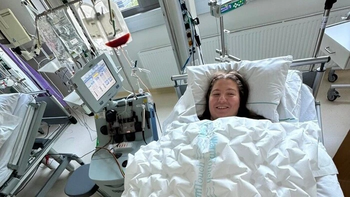 Vanessa Jachs an ihrem Geburtstag im Krankenhaus in Graz