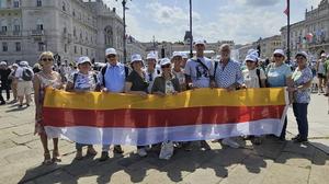 Die stolze Kärntner Delegation beim Papstbesuch in Triest