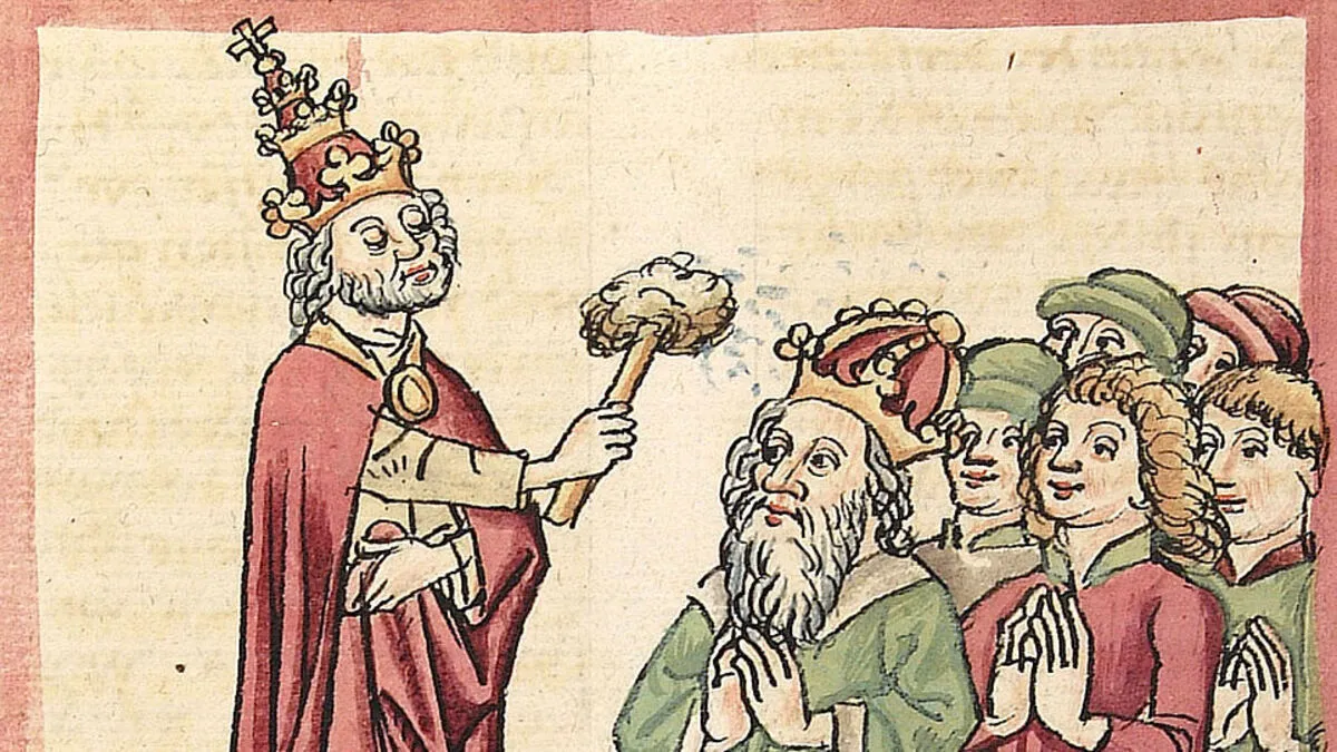 Papst Gregor V. in einer Darstellung aus dem 15. Jahrhundert | Papst Gregor V. in einer Darstellung aus dem 15. Jahrhundert - hier krönt er Otto III. gerade zum Kaiser