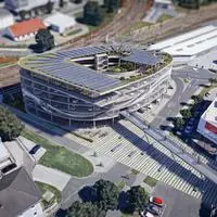 So soll das neue Parkhaus mit Hotel nahe dem Klagenfurter Bahnhof aussehen