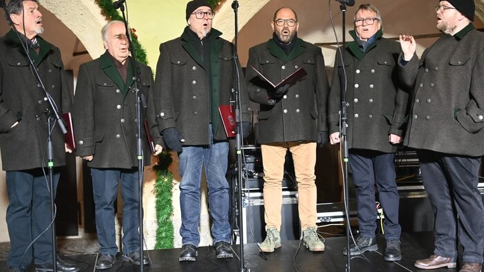 Das Doppelquartett MGV Scholle unter der Leitung von Lukas Joham begeisterte das Publikum