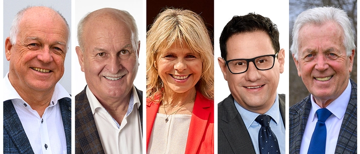 Appé, Koban, Feinig, Marbek und Gaggl (von links) regieren zusammengezählt seit über 120 Jahren in ihren Gemeinden