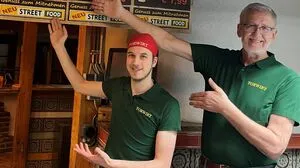 Peter Mosgan mit seinem Enkel Fabrice (23)