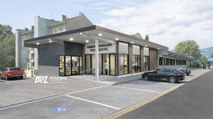 Modell: ein Gebäude mit der Aufschrift „Primärversorgung“ | Die Pläne sind fertig; so wird das Primärversorgungszentrum in Wolfsberg aussehen