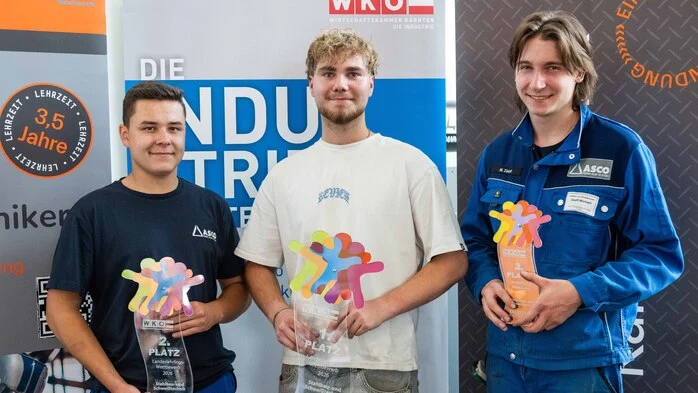 Erfolgreiche Lehrlinge: Matthias Kainz, Nico Riepl und Michael Zaufl (von links)