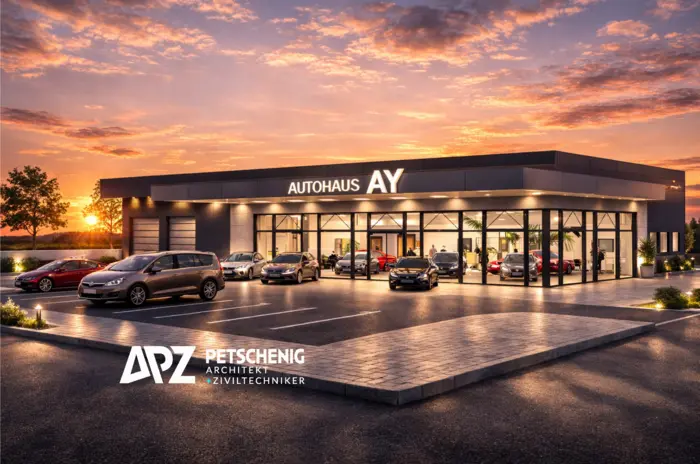 Der Plan von Architekt Heinz Petschenig: So wird das Autohaus Ay aussehen