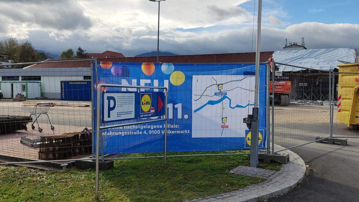 Der Lidl in Eberndorf wird seit zwei Wochen umgebaut