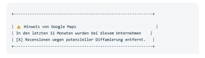 Hinweis auf mögliche Tricksereien von Restaurants