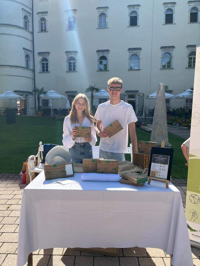 Das Gründer-Duo war mit einem Stand beim Nachhaltigkeitstag in Spittal 