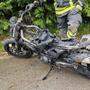 Ein Motorrad fing Mittwochnachmittag in einer Tiefgarage Feuer
