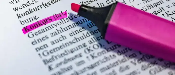 Ein Text auf dem ein Stift liegt