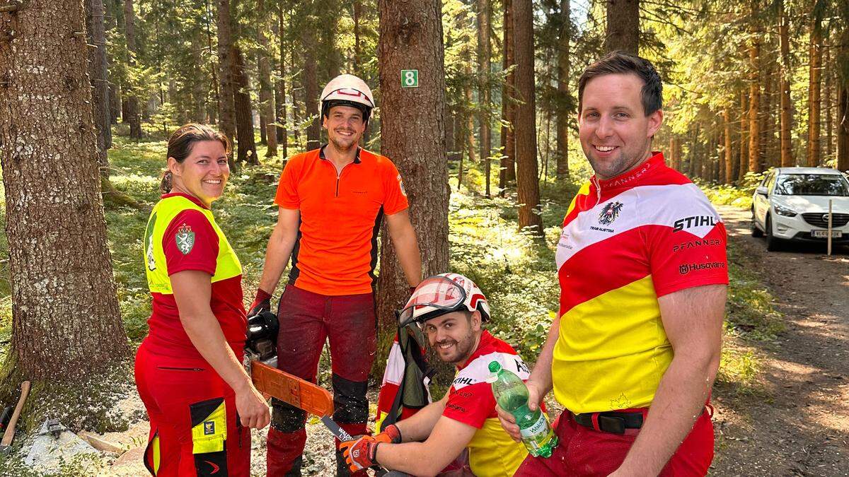 Weltmeisterin Barbara Rinnhofer, Weltmeister Mathias Morgenstern, Michael Ramsbacher (Medaillengewinner U24), Johannes Meisenbichler (Einzelweltmeister)