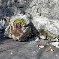 Dieser Felssturz auf der italienischen Seite der Nassfeldstraße ereignete sich kürzlich