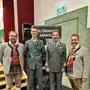 Roland Waldner (Obmann MKT), Tobias Baumgartner (Schlagzeuger MKT und MMK), Dietmar Pranter (Militärkapellmeister) und Johannes Nemmert (Bezirksobmann Lienzer Talboden)
