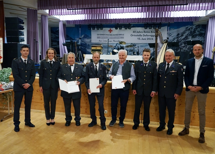 Alexander Perry, Valentina Erlsbacher, Ernst Schett, Martin Erlsbacher, Oswald Grimm, Marzell Veiter, Egon Kleinlercher und Ingo Hafele.                      