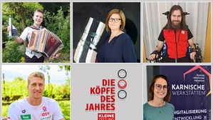 Oben: Luis Lanzinger, Julia Schuster und Gilbert Kohlhuber. Unten: Heiko Gigler und Victoria Gailer