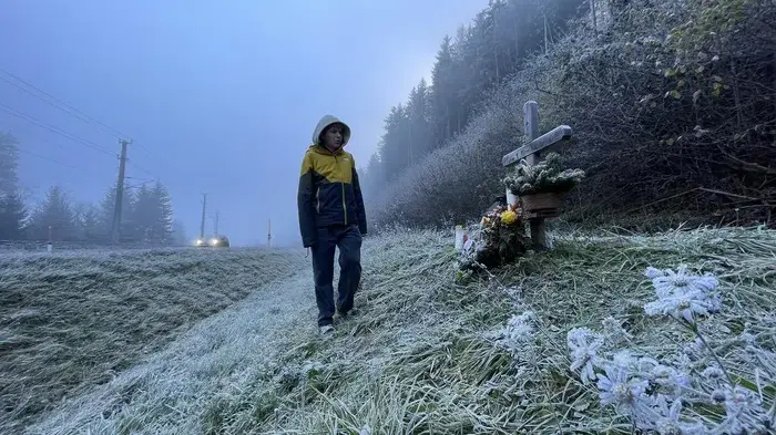Benedikt Tschurtschenthaler an der Unfallstelle in Assling
