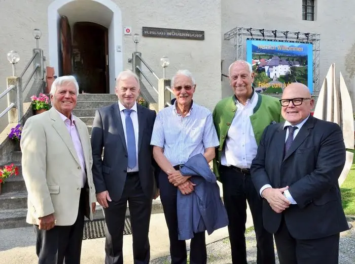 Altbürgermeister Vinzenz Rauscher, Heinz Pansi, Karlheinz Essl, Alt-Landesrat Max Rauscher und Igor Pucker