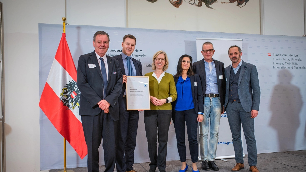 Hans Günther Winkler, Nicolas Winker, Leonore Gewessler, Manuela Hopfgartner, Arno Kathollnig und Martin Eder