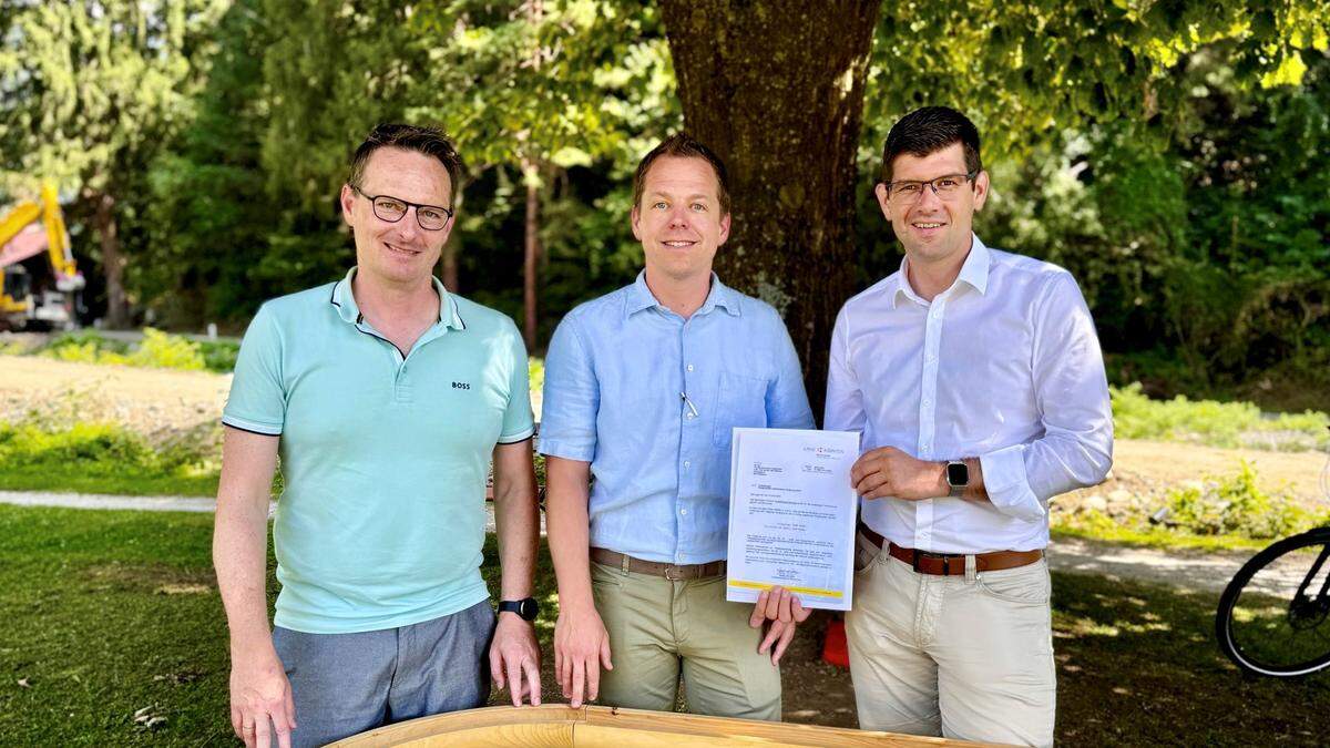 Radentheins Bürgermeister Michael Maier, Vorsitzender des Tourismusverbandes Radenthein-Döbriach Paul Kern und Landeshauptmann-Stellvertreter Martin Gruber