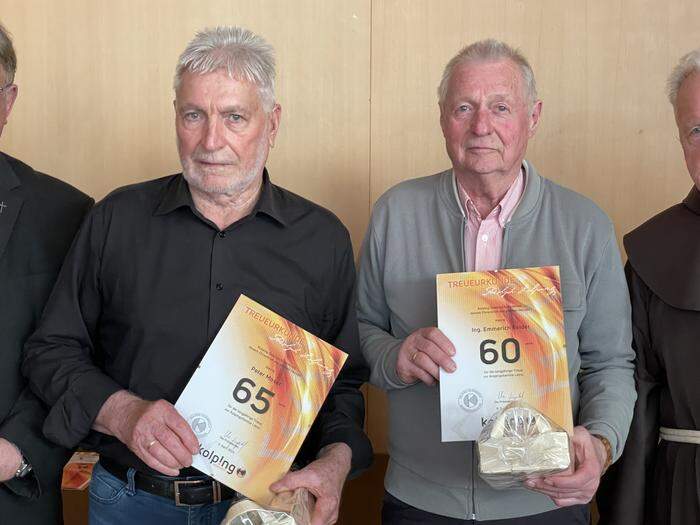 Geehrt für langjährige Treue – die Urgesteine im Kolping Verein: Peter Moser und Emmo Reider