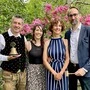 Präsident Markus Traar mit Ehefrau Martina und Sekretär Philipp Mödritscher mit Ehefrau Silke